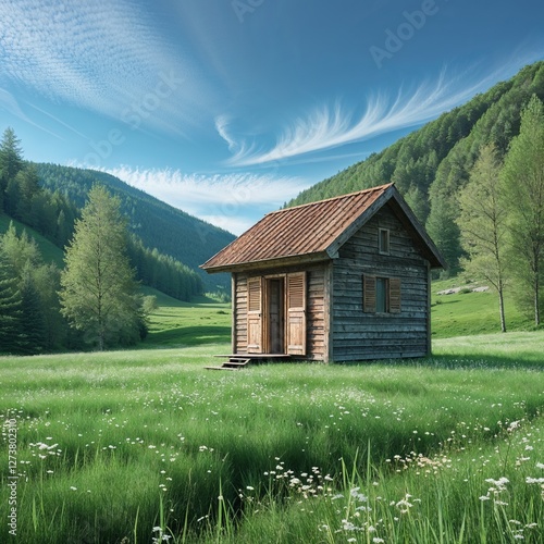 mountain house in the mountains