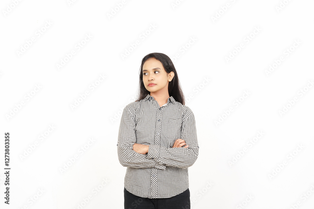 Sad Looking upset, sulking and frowning Of Beautiful Asian Woman Isolated On White Background Sad Looking upset, sulking and frowning Of Beautiful Asian Woman Isolated On White Background