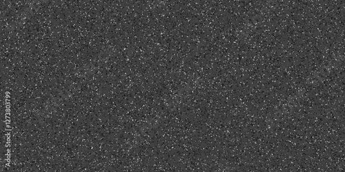 Abstract design with black paper background and terrazzo flooring texture. Terrazzo design with white polished sandstone wall texture. this design are uses for Quartz surface white.