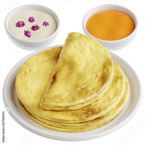 Sweet and Fluffy Puran Poli with Side Dishes photo