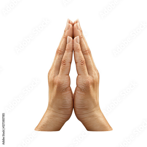 3D illustration of two hands in praying gesture isolated on transparent background.png