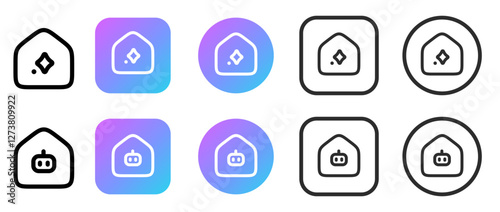 home robot ai icons. digital AI technology, robotic, AI technology icons, Artificial intelligence Icons
