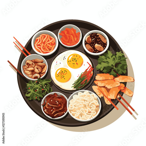 korean, traditional, food, asian, background, korea, culture, design, asia, korean food, delicious, kimchi, cuisine, lunch, illustration, dinner, dish, tasty, meal, symbol, vegetable, healthy, spicy, 