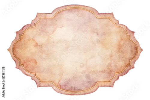 Soft watercolor background, vintage style, decorative frame, muted colors, artistic design, versatile for invitations.