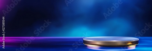 A blue abstract background was taken in a photography studio with careful consideration of lighting and composition