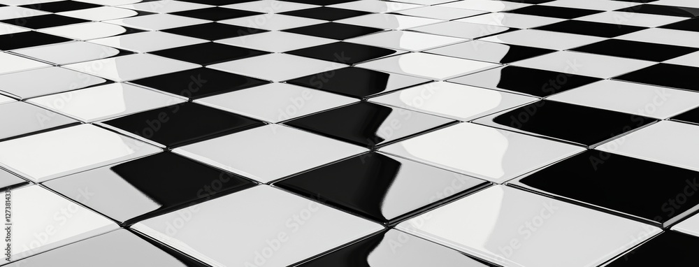 Obraz premium Luxury background with copy space serves as the backdrop for this Cyber Monday banner, complete with mosaic and Chrome 3D text on rectangle tiles