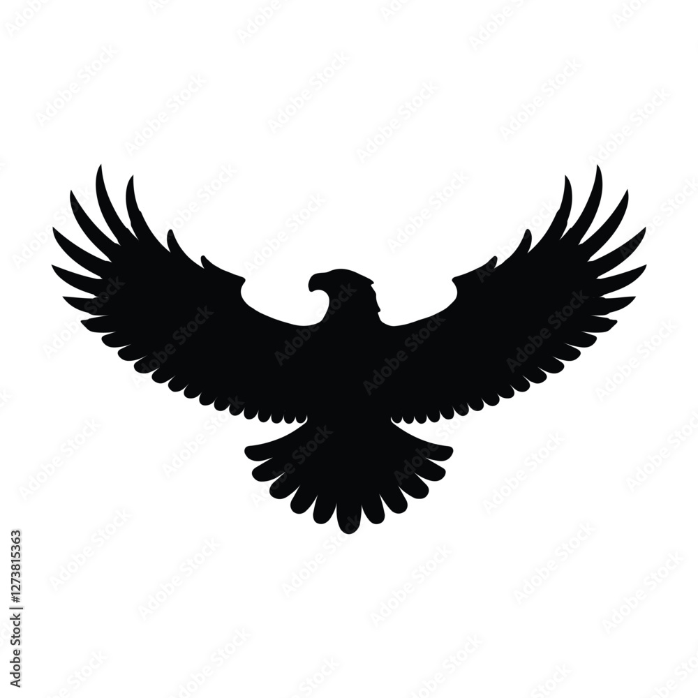 Fototapeta premium eagle silhouette, flying bird silhouette