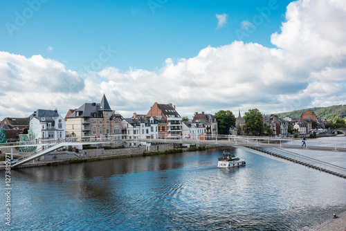 Photos Beautiful view at the river Meuse and pedestrian bridge in Namur