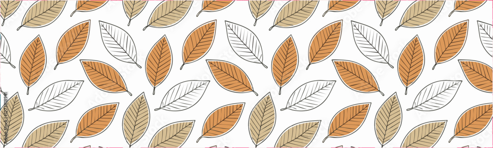 Obraz premium Autumn leaves pattern simple background vector illustration