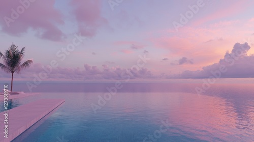 A contemporary villa with a pool, a modern beachside pool villa, and a luxurious villa overlooking a tropical ocean at sunset during the golden hour