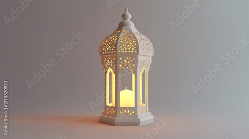 white ramadhan lantern. ramadhan lantern. lantern isolated white background