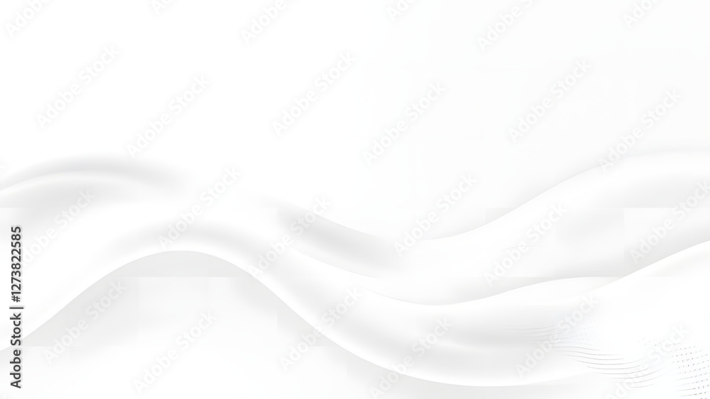 Obraz premium Elegant white silk fabric with a soft, flowing wave design