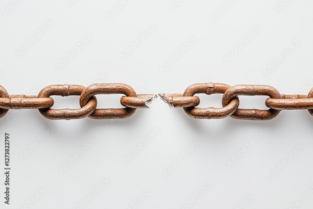 Obraz premium Rostige Kette – Symbol für Stärke und Zerbrechlichkeit