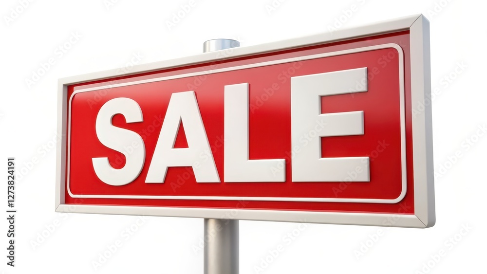 Red Sale Sign on White Background Red Sale Sign on White Background