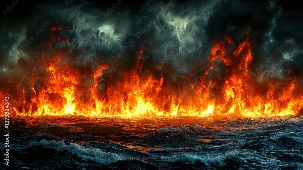 A magnificent, large wave of water crashing against rocks with dynamic energy and motion A magnificent, large wave of water crashing against rocks with dynamic energy and motion