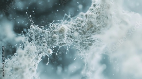 A close-up view of amyloid plaques in the brain, showing deposits around nerve cells. Featuring Alzheimer's disease