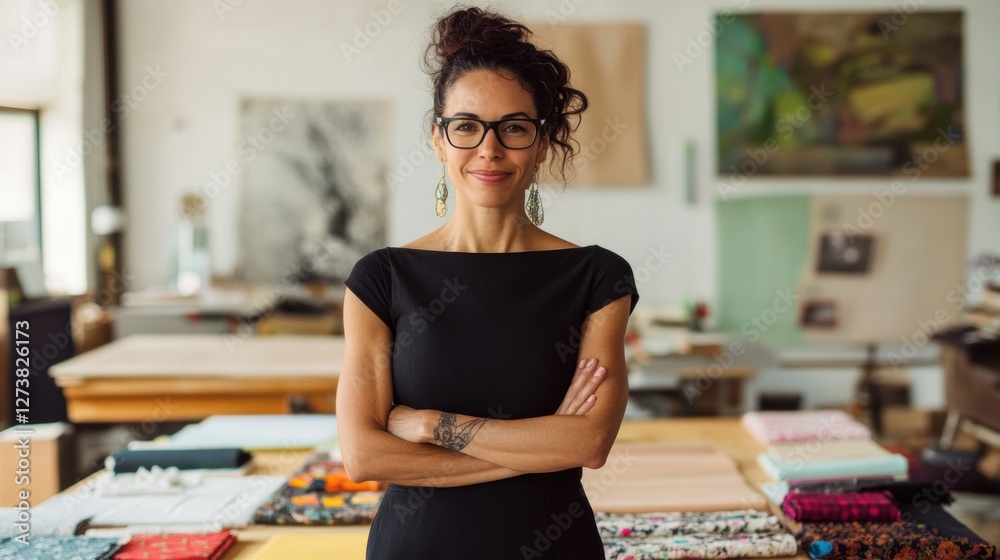 Fototapeta premium confident female entrepreneur in creative workspace