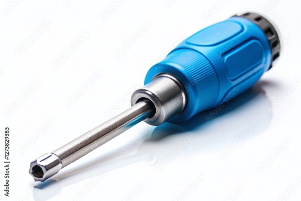 Precision Screwdriver with Blue Handle - Isolated on White Background for Product Photography Precision Screwdriver with Blue Handle - Isolated on White Background for Product Photography