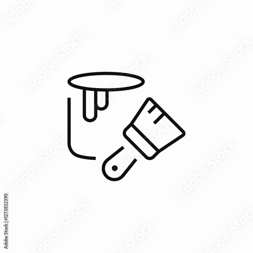 paint bucket brush icon sign vector