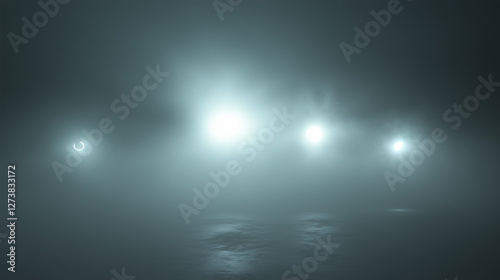 Mysterious Lights in the Night Sky. UFO UAP - AI Generated