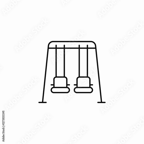 playground swings icon sign vector