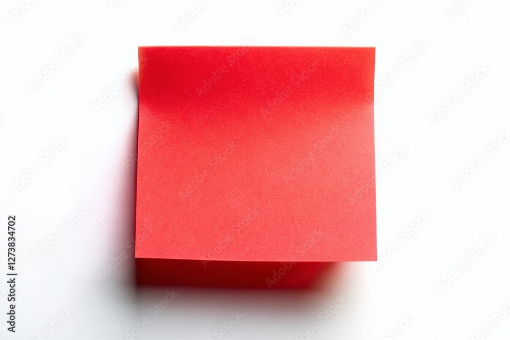 Red Sticky Note on White Background - Copy Space for Text or Design Red Sticky Note on White Background - Copy Space for Text or Design