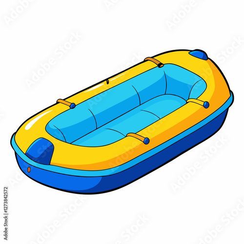 yellow rubber boat on white