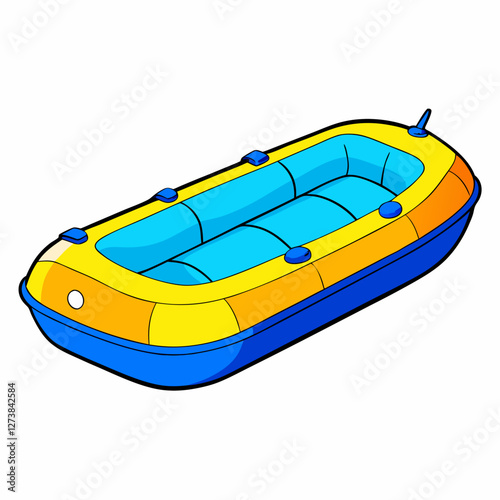 yellow rubber boat on white