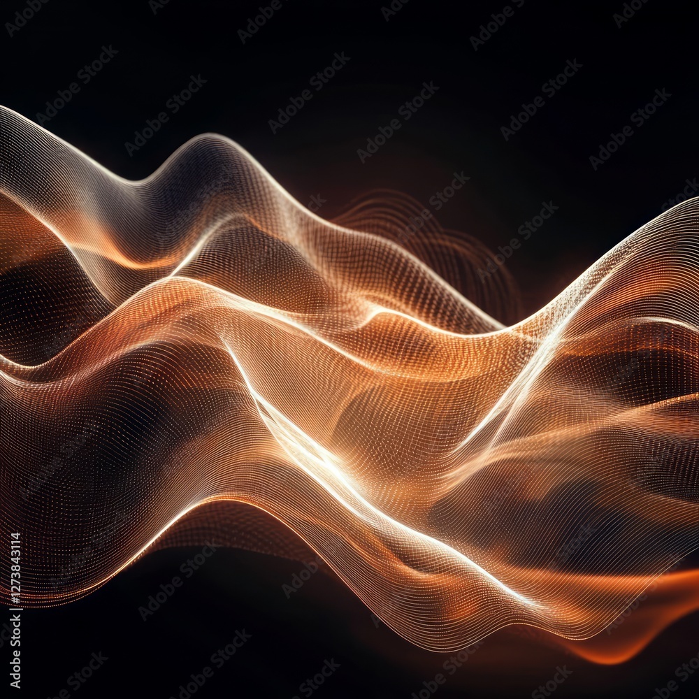 Fototapeta premium abstract background Concept. Abstract Orange Digital Waveform Visualization.