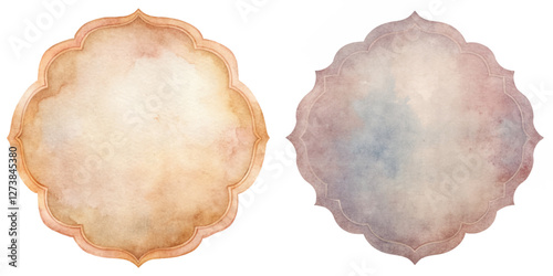 Soft watercolor backgrounds, elegant shapes, muted colors, artistic design, versatile for invitations, branding, and decor.