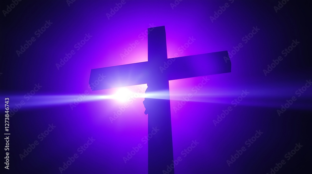 Fototapeta premium Majestic Holy Cross Symbolizing Faith and Spiritual Devotion Against a Serene Background