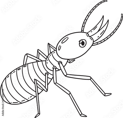 Insect Termite Animal Isolated Coloring Page 