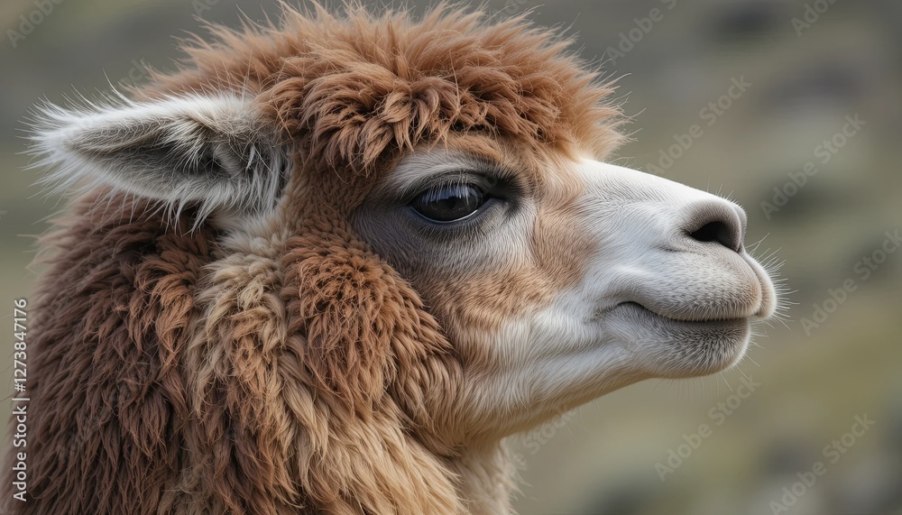 Obraz premium Andean alpaca gigapixel close-up photography