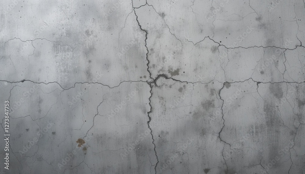 Fototapeta premium Cracked concrete texture urban environment image industrial setting close-up structural integrity