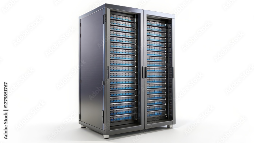 Server Rack on White Background Server Rack on White Background