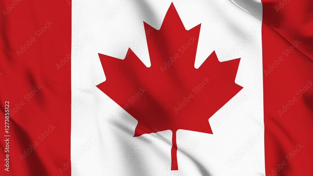 Waving Canada Flag Animated, Realistic Canadian Flag Background Waving Canada Flag Animated, Realistic Canadian Flag Background