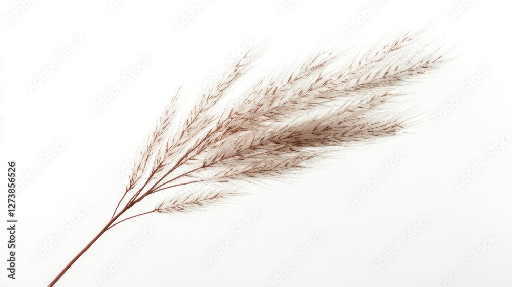 Fototapeta premium Dried pampas grass branch isolated on white