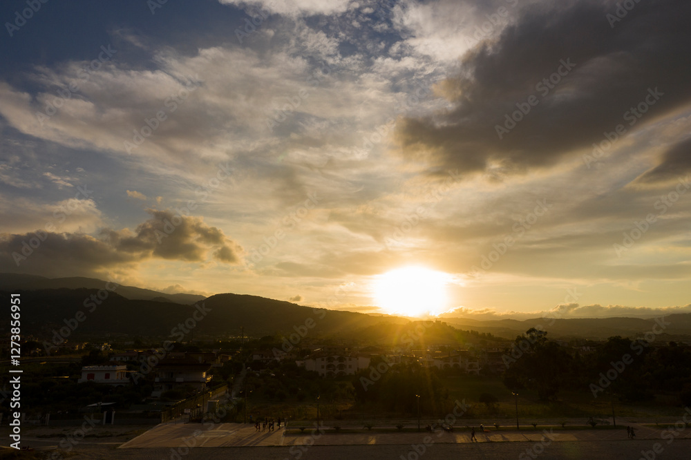 photo of sunset on the coast of Calabria, Italy