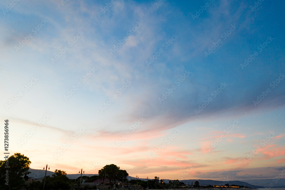 photo of sunset on the coast of Calabria, Italy