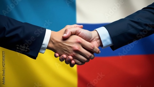 Diplomatic handshake ukraine and russia relations