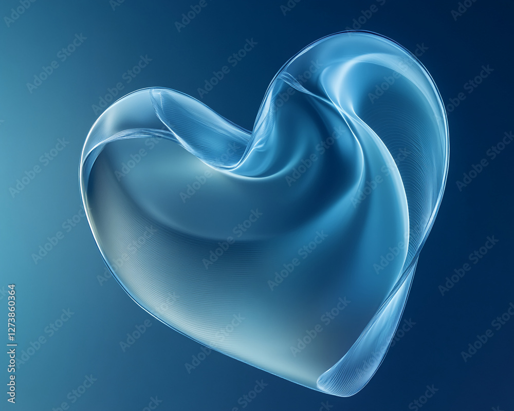 A translucent heart-shaped swirl of blue and white light against a dark blue background, symbolizing love, emotion, and fluidity. A translucent heart-shaped swirl of blue and white light against a dark blue background, symbolizing love, emotion, and fluidity.