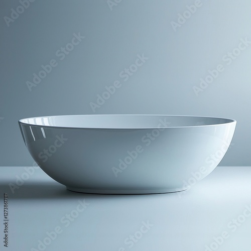 A classic oval-shaped freestanding bathtub withisolated on a plain white background