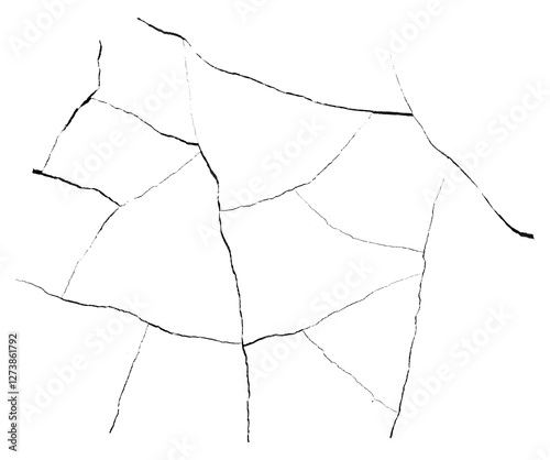 Shabby weathered surface with cracks png pattern