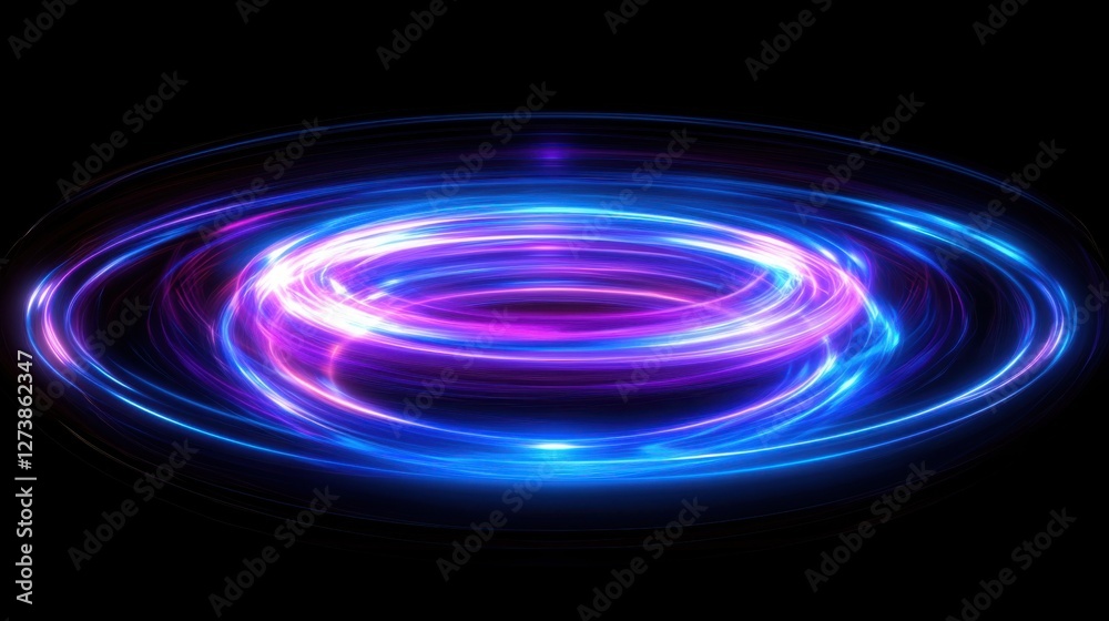 Abstract energy vortex with glowing blue and purple light trails, dynamic motion effect Abstract energy vortex with glowing blue and purple light trails, dynamic motion effect