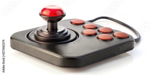 Vintage Joystick on White Background photo