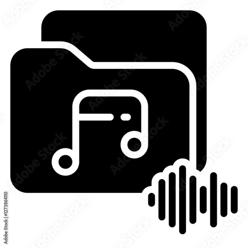 sound file icon, glyph icon style