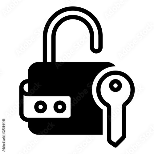 unlock icon, glyph icon style