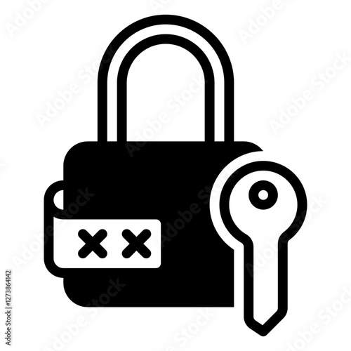 lock icon, glyph icon style