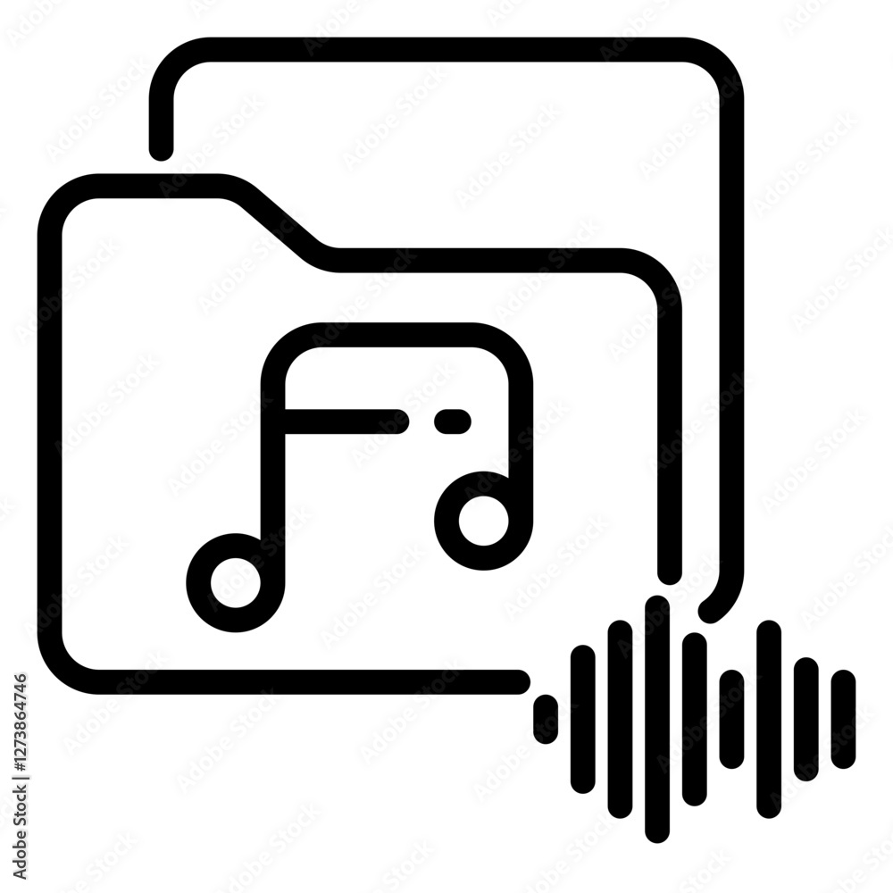 sound file icon, line icon style