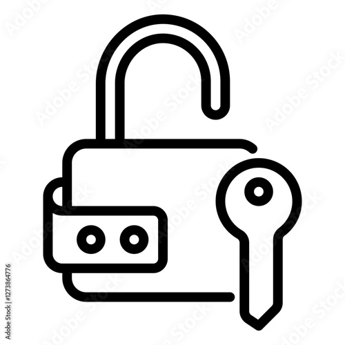 unlock icon, line icon style